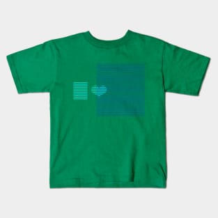 Blue Heart Stripes Kids T-Shirt